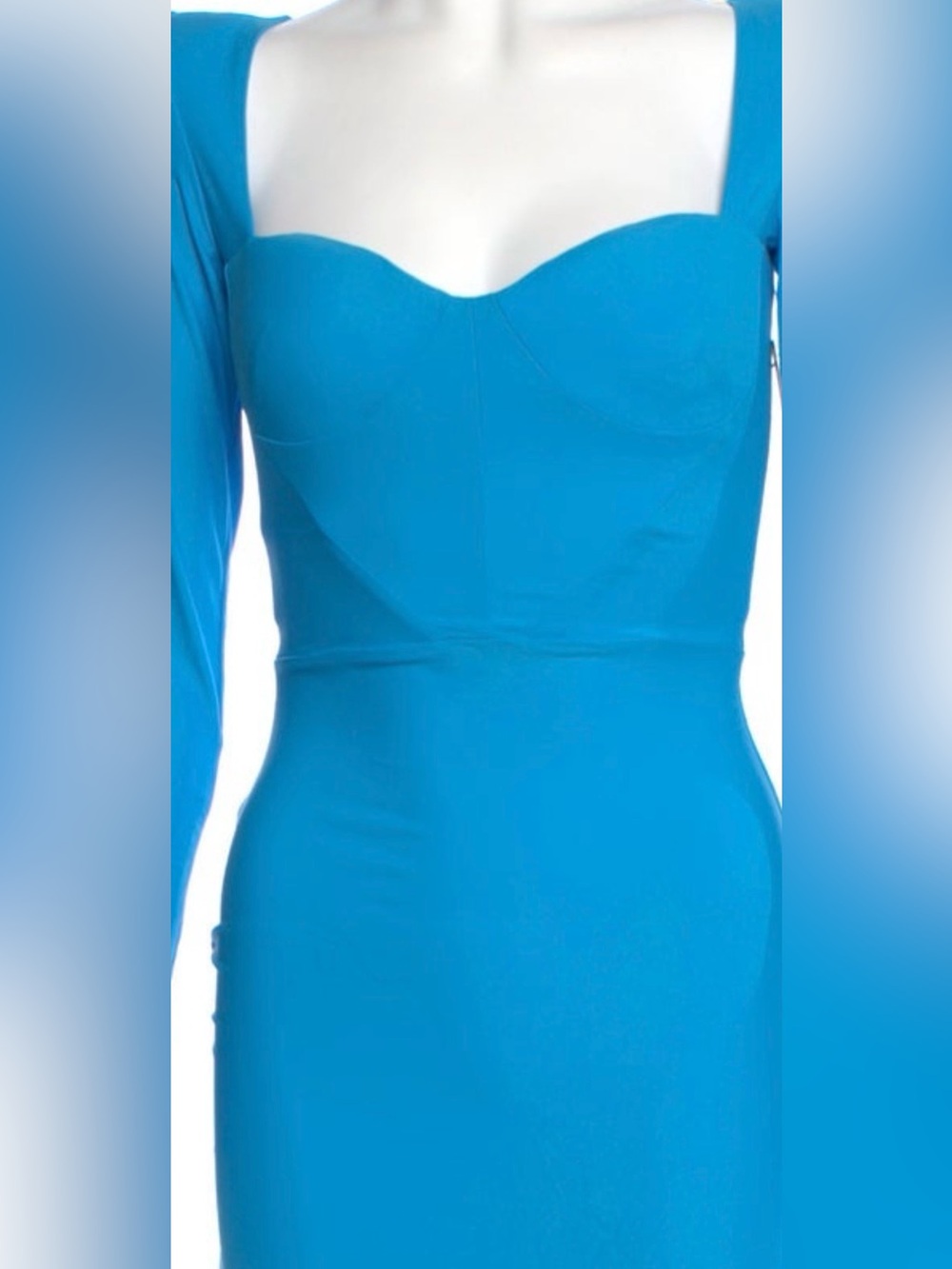 Alex Perry Turquoise Blue Midi Dress medium - Picture 4 of 11